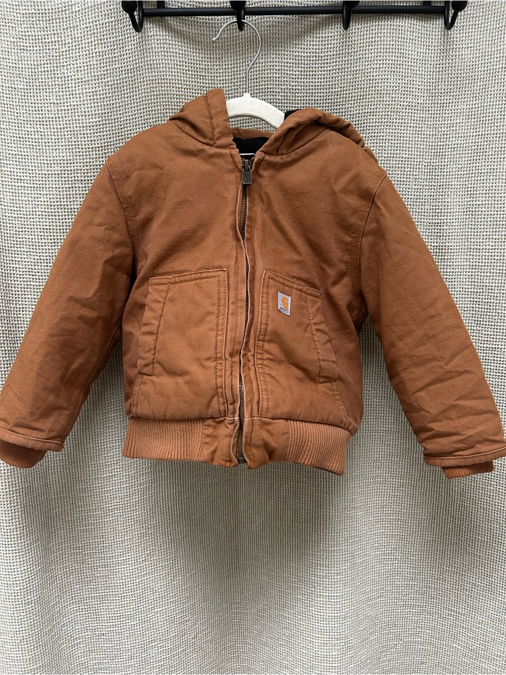 Carhartt Kids Brown Hooded Zip Work Jacket